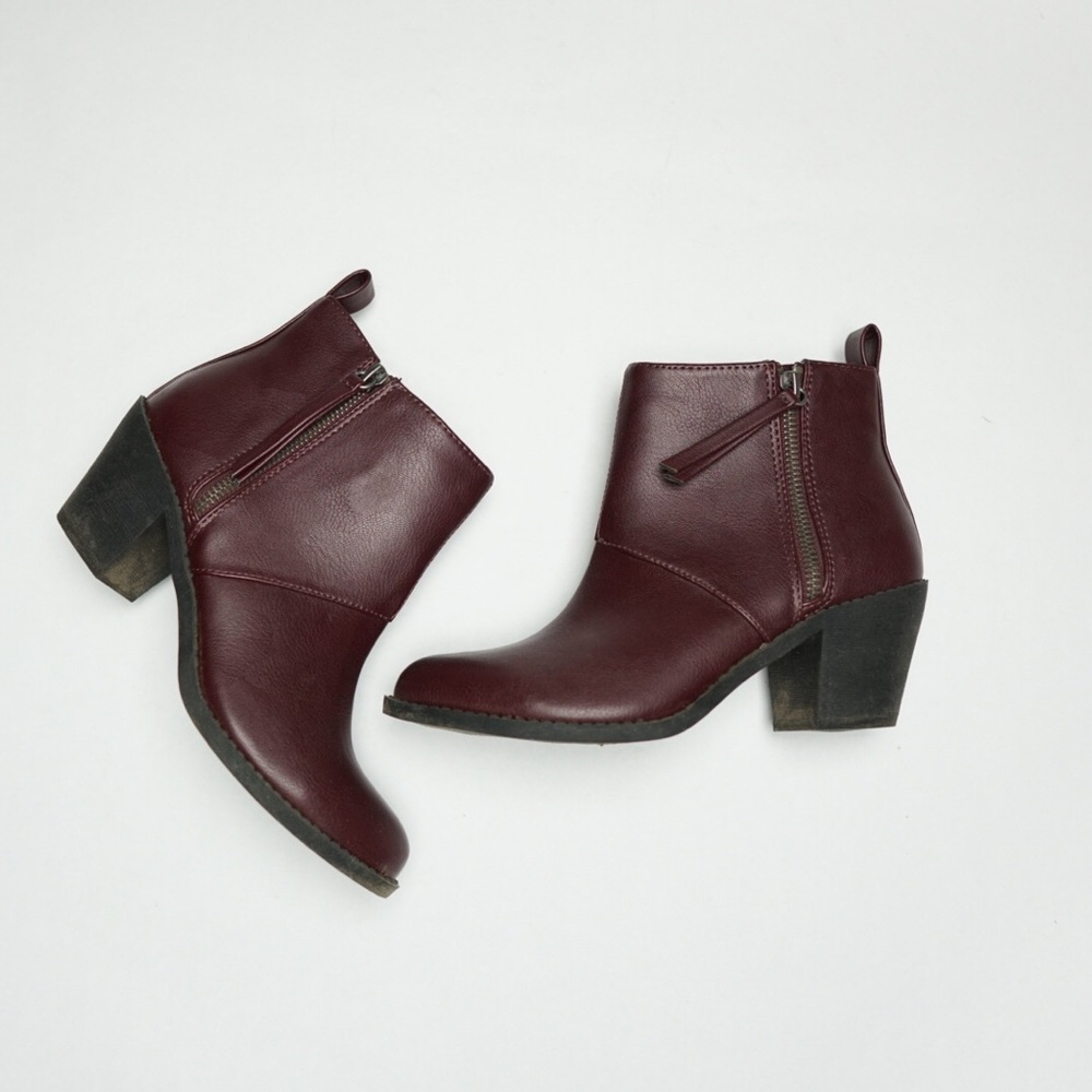 Burgundy ankle boots